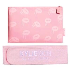 Kylie Cosmetics Limited Edition Pink Makeup Pouch and Terry Cloth Headband